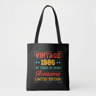 Bolsa Tote Clássico 1986 Feito em 1986 40º Aniversário 40 Ano