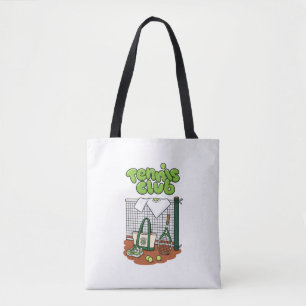 Bolsa Tote Clássico Gráfico de Esportes do Clube de Tênis – V