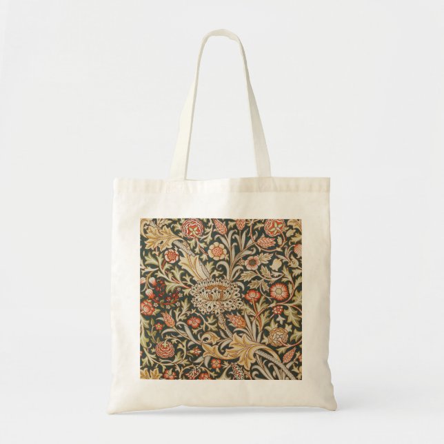 Bolsa Tote Clássico Jardim Flor Botânico William Morris Trent (Frente)