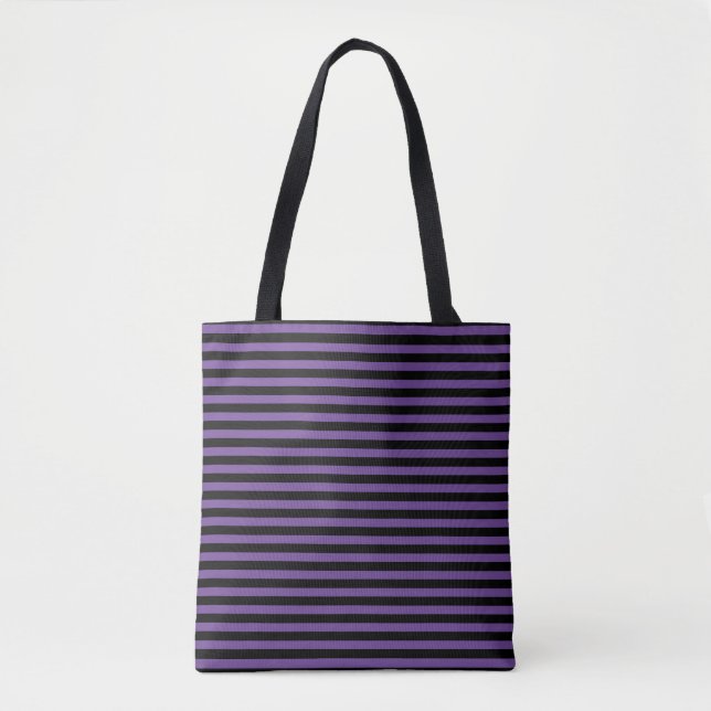 Bolsa Tote Clássico Moderno, Roxo e Preto (Frente)