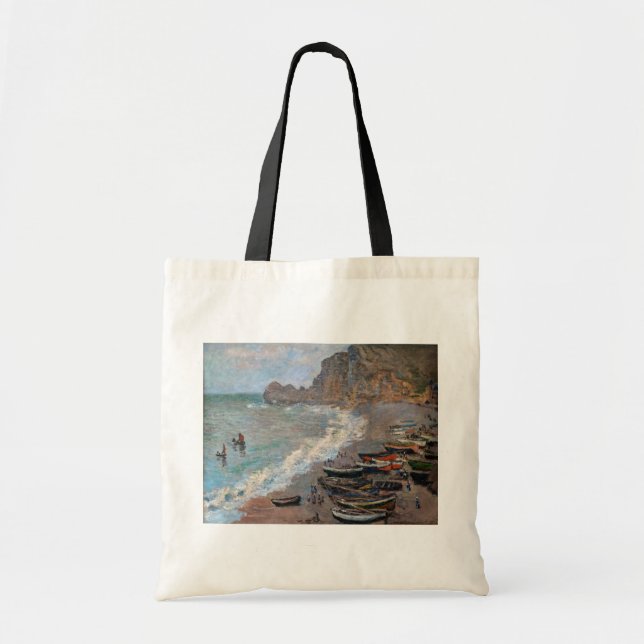 Bolsa Tote Claude Monet - A praia em Etretat (Frente)