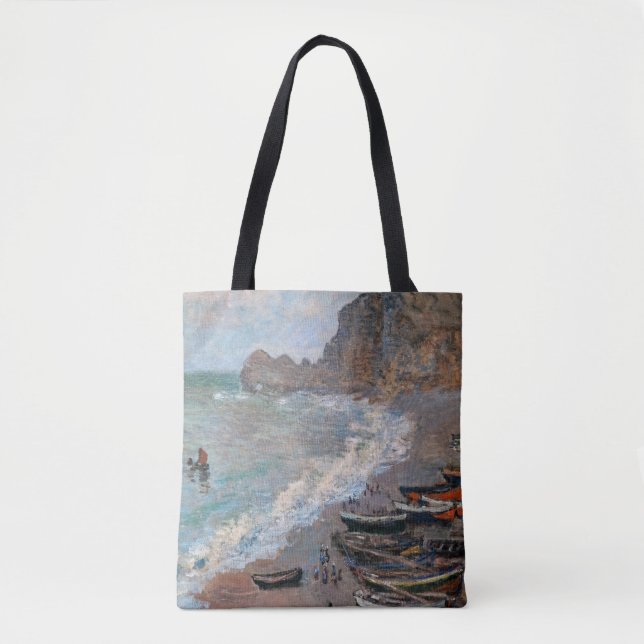 Bolsa Tote Claude Monet - A praia em Etretat (Frente)
