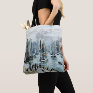 Bolsa Tote Claude Monet Barcos de Pesca que Saem do porto