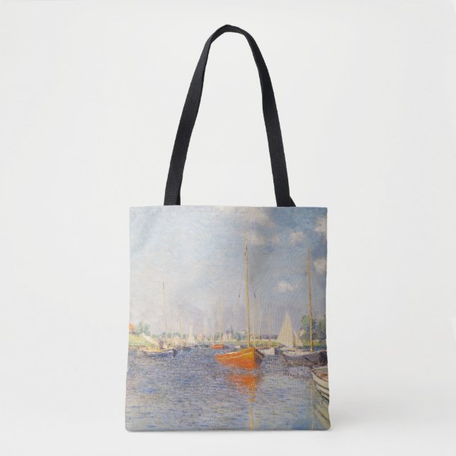 Bolsa Tote Claude Monet. Barcos Vermelhos, Argenteuil (Frente)