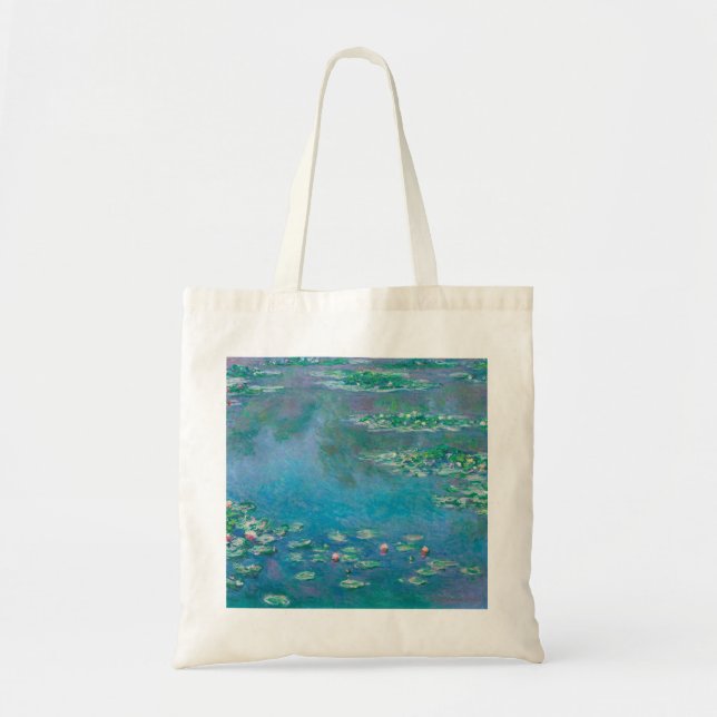 Bolsa Tote Claude Monet Blue Water Lily Classic (Frente)