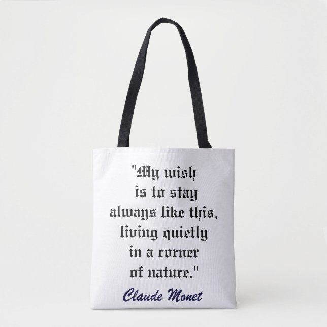 Bolsa Tote CLAUDE MONET CITAÇÃO artbag (Frente)