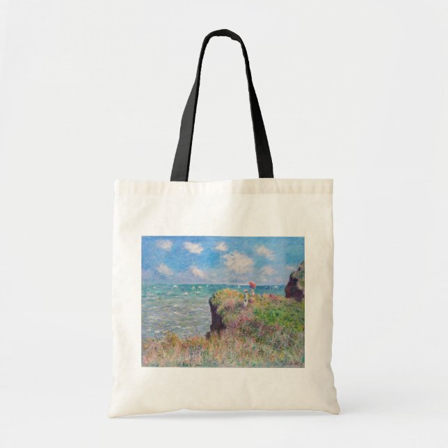 Bolsa Tote Claude Monet - Cliff Walk em Pourville (Frente)