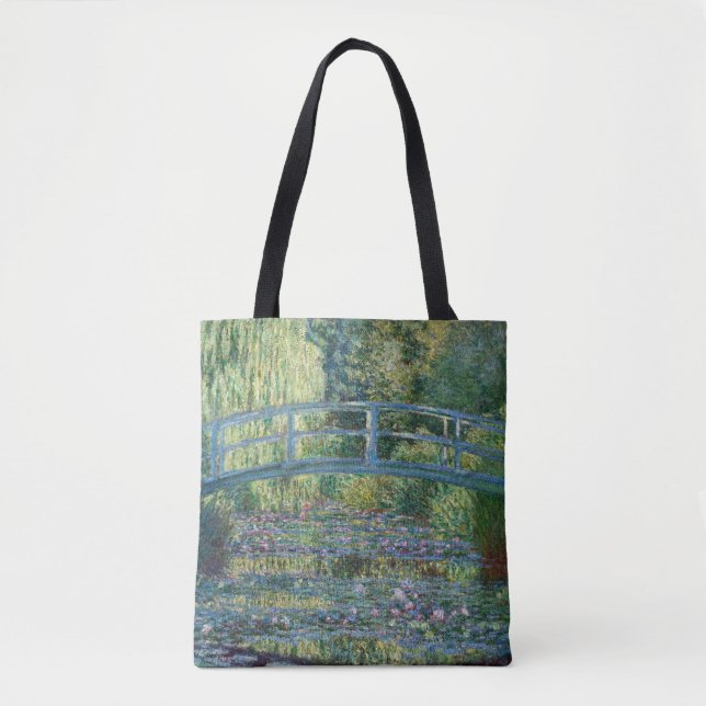 Bolsa Tote Claude Monet - Lagoa de Água Lily, Harmonia Verde (Frente)