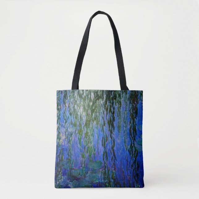 Bolsa Tote Claude Monet - Lírios d'água com salgueiro chorand (Frente)