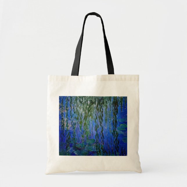 Bolsa Tote Claude Monet - Lírios d'água com salgueiro chorand (Frente)