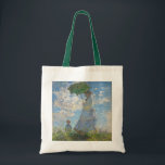 Bolsa Tote Claude Monet | Mulher com Parasol<br><div class="desc">Mulher com Parasol - Madame Monet e Seu Filho,  1875 (óleo na canvas)| por Claude Monet | Art Location: National Gallery of Art Washington DC| Artista francês | Número de Coleção de Imagens: XOS741899</div>