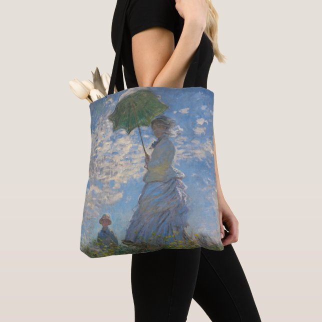 Bolsa Tote Claude Monet Mulher com um Guarda-Sol Arte Fina (Close Up)