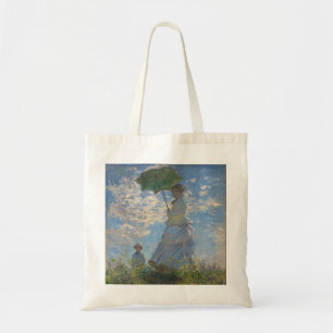 Bolsa Tote Claude Monet Mulher com um Guarda-Sol Arte Refinad