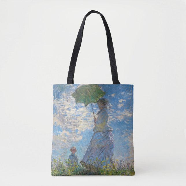 Bolsa Tote Claude Monet - O Promenade, Mulher com Parasol (Frente)