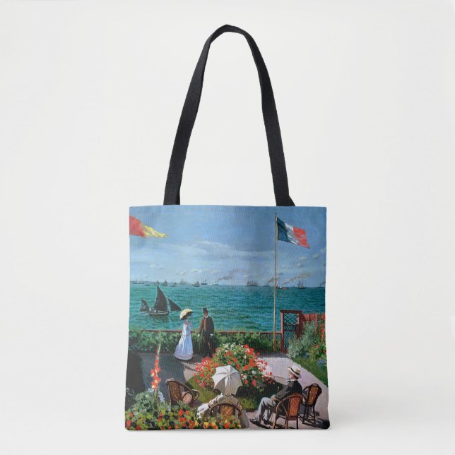 Bolsa Tote Claude Monet | o terraço em Sainte-Adresse, 1867 (Frente)
