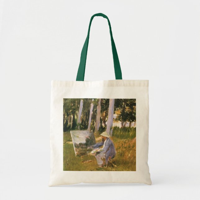 Bolsa Tote Claude Monet Painting, Borda de Madeira por Sargen (Frente)