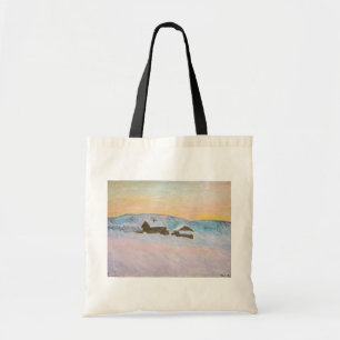 Bolsa Tote Claude Monet - Paisagem Noruega, Casas Azuis