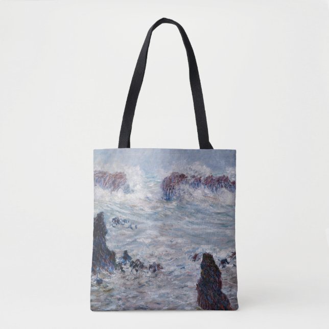 Bolsa Tote Claude Monet - Tempestade ao largo da costa de Bel (Frente)