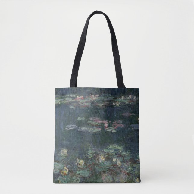 Bolsa Tote Claude Monet | Waterlilies: Reflexões verdes (Frente)