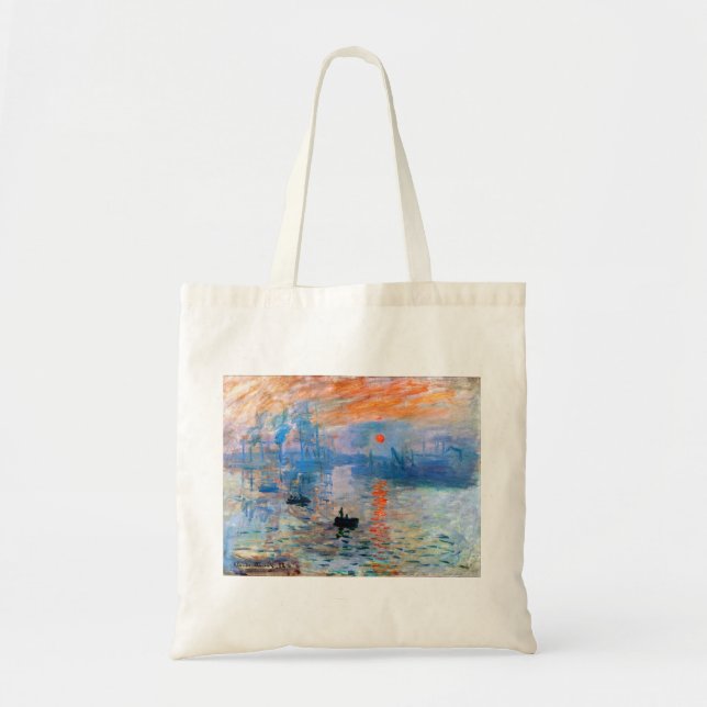 Bolsa Tote Claude Monet's Impression, Sunrise (1872) (Frente)