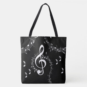 Bolsa Tote Clave de Sol Climática Música Preta