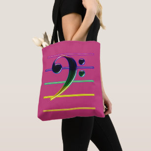 Bolsa Tote Clef baixo do arco-íris no rosa