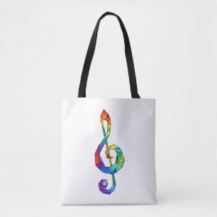 Bolsa Tote Clef do Troço Musical do Arco-Íris