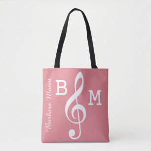 Bolsa Tote clef monogrammed de G do rosa para notas