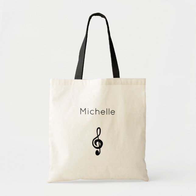 Bolsa Tote Clef Musical Black Treble (Frente)