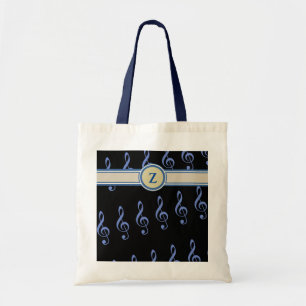 Bolsa Tote clefs iniciais e triplos personalizados