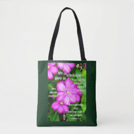 Bolsa Tote Clematis com romanos 5:3-5