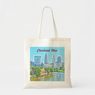 Bolsa Tote Cleveland, OH River View Photo Art Bag