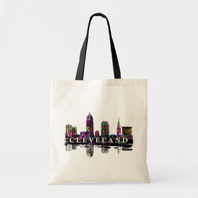 Bolsa Tote Cleveland, Ohio em grafite (Frente)