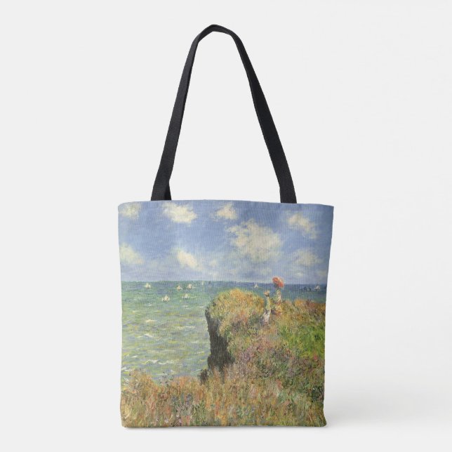 Bolsa Tote Cliff Walk em Pourville por Claude Monet (Verso)