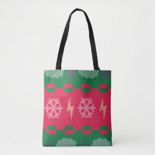 Bolsa Tote Clima de Suéter Natal Humor Diversão