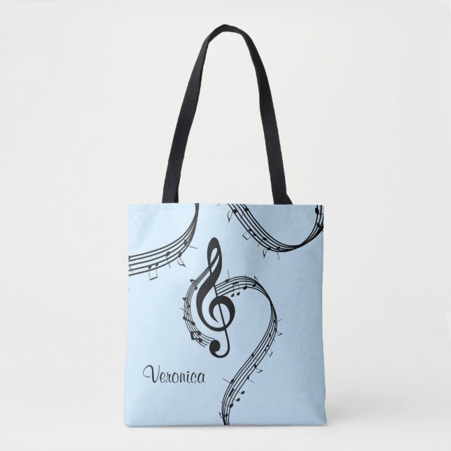 Bolsa Tote Climactic G Clef Music Blue (Frente)