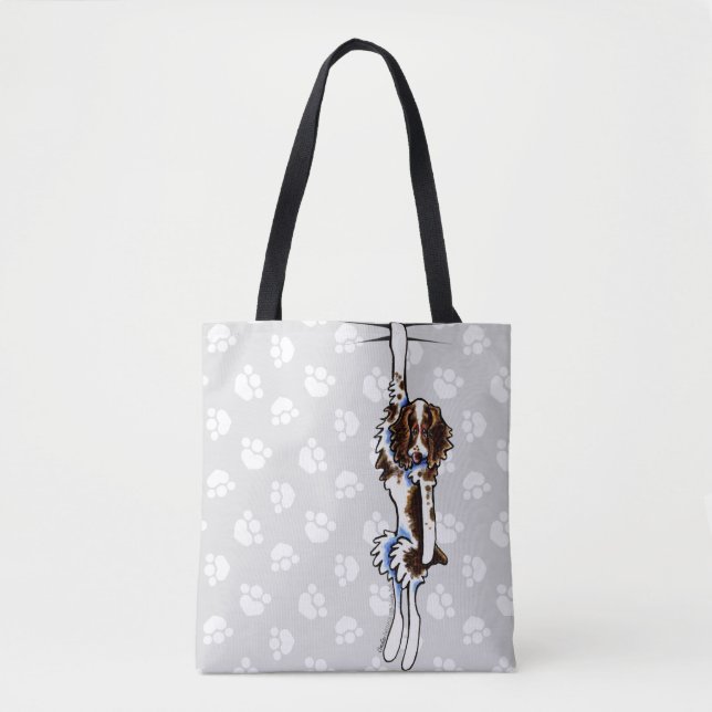 Bolsa Tote Clingy Liver White Springer Spaniel (Frente)