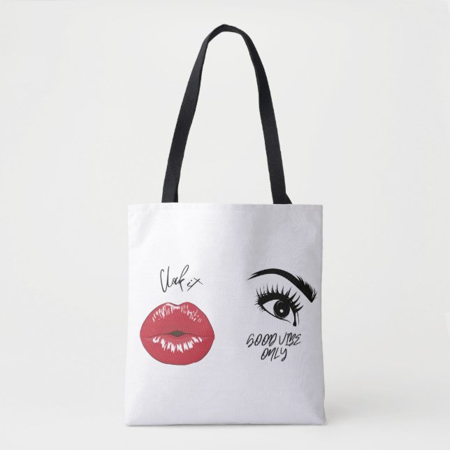 Bolsa Tote Clock It & Good Vibes Chic (Frente)