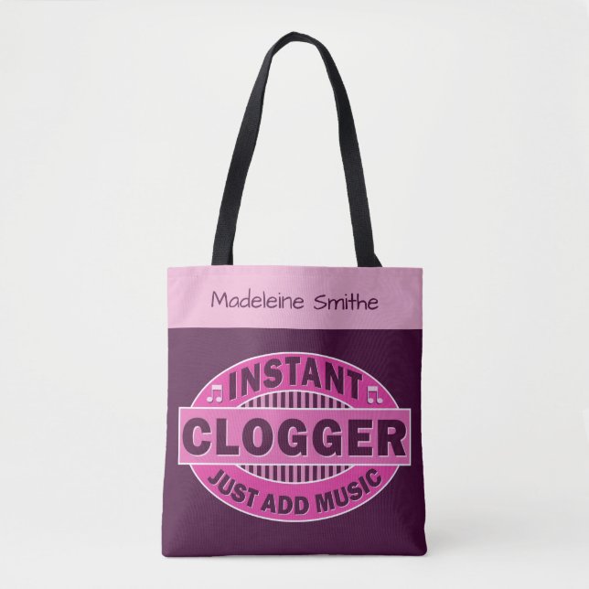 Bolsa Tote Clogger imediato apenas adiciona o nome feito sob (Frente)