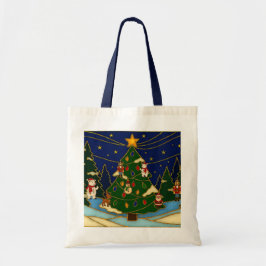 Bolsa Tote Cloisonne Art Whimsical Forest Classic Christmas