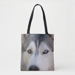 Bolsa Tote Closeup Stoic Gaze de um Alasca Malamute