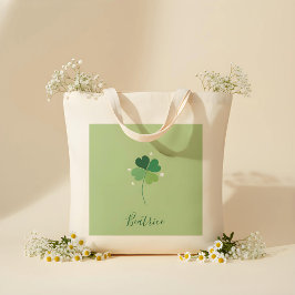 Bolsa Tote Clover Tote Bag – Green Floral Design