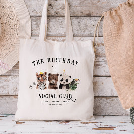 Bolsa Tote Clube de Aniversário | Nome de Crianças de Animais
