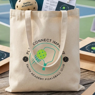 Bolsa Tote Clube de Esportes de Pickleball Preto Simples Mode