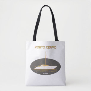 Bolsa Tote Clube de Iate de Luxo Porto Cervo Dourado / Preto