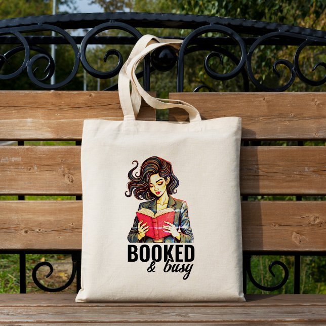 Bolsa Tote Clube de Leitura de Livros Aviários, de Bookings e (Booked & Busy Avid Book Reader Club Women's Tote Bag
)