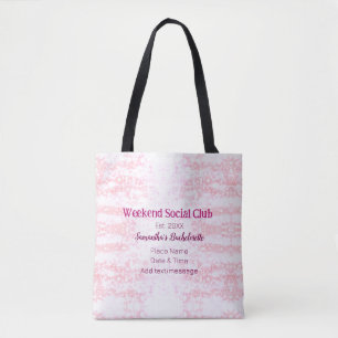 Bolsa Tote Clube social de fim de semana rosa brilho despedid