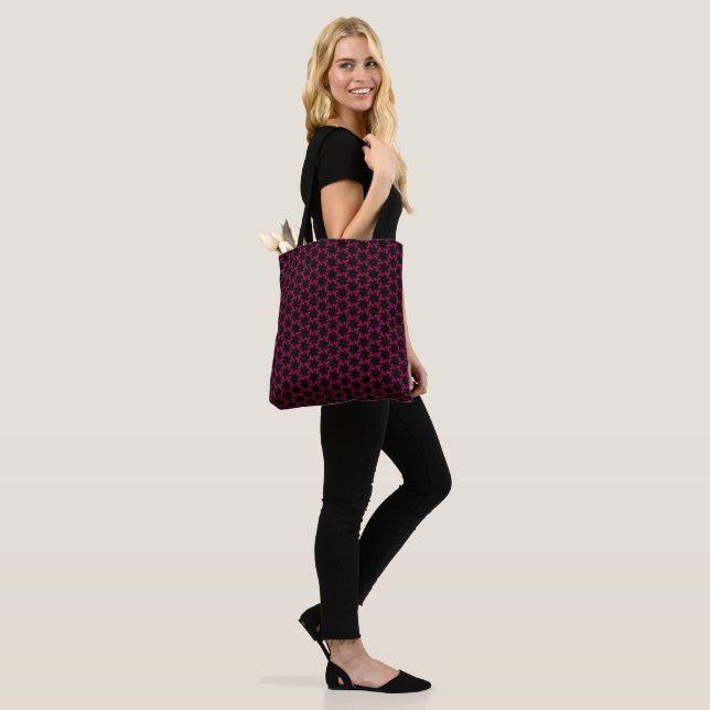 Bolsa Tote Cluster com Flor Rosa e Preto (No(a) Modelo)