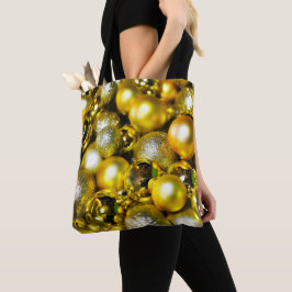 Bolsa Tote Cluster de Bola de Natal Amarelo e ouro