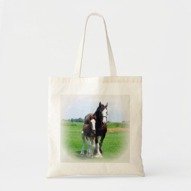 Bolsa Tote Clydesdale e potro (Frente)